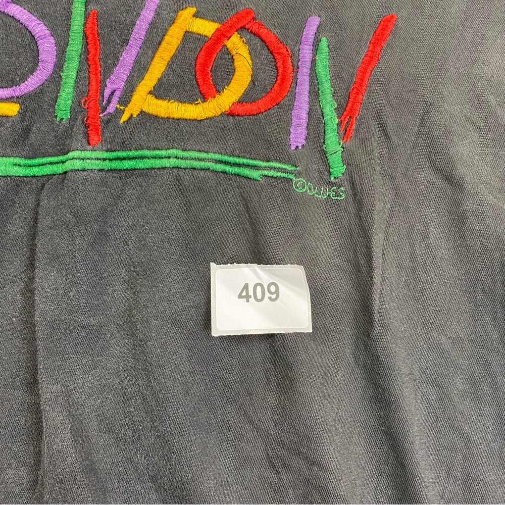 Vintage London Faded Single Stitch T Shirt Charcoal XL - Picture 8 of 10
